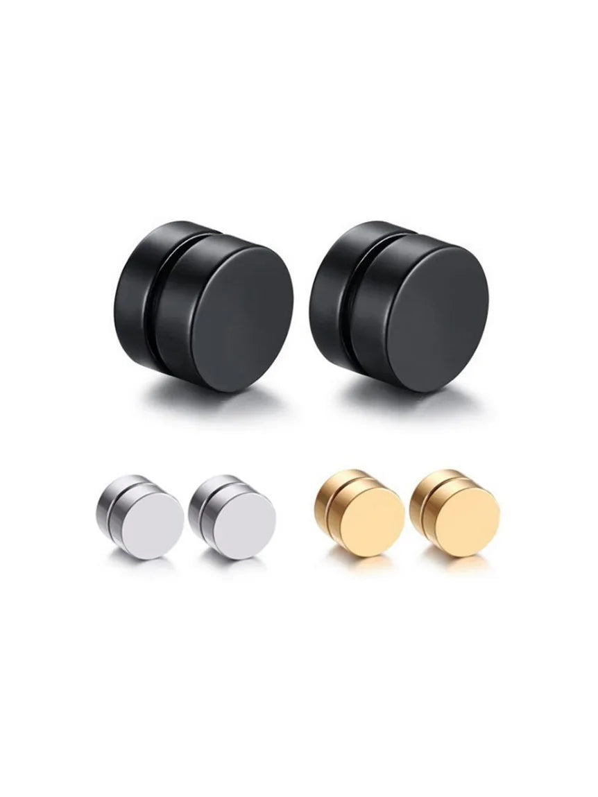 1Pair Fashion Magnetic Clip Ear Stud Non Piercing Earrings Fake Earrings Gift for Men Women Jewelry