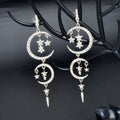 Starry Nights Long Earrings with Multiple Star Moon Pendants Celestial Glamour