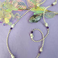 Baroque Pearls With Amethyst Long Necklace QN024