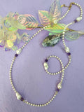 Baroque Pearls With Amethyst Long Necklace QN024