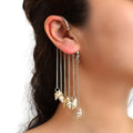 1 pc Boho Chic Long Chain Tassel Conch Ear Cuff Cartilage Wrap Around Earring