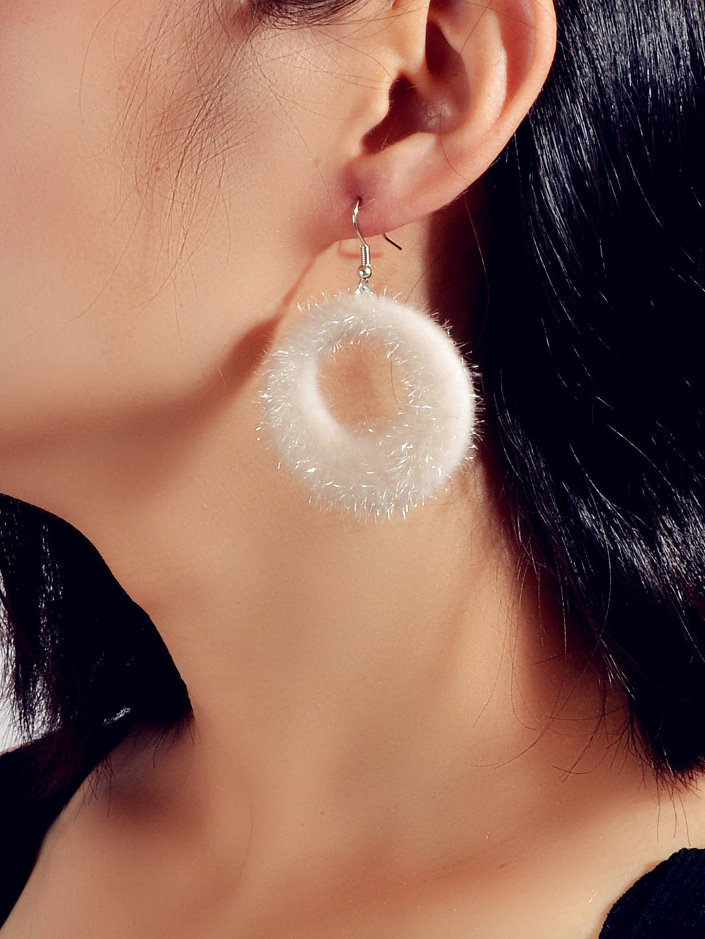 Unique Designer White Circle Big Chunky Dangle Earrings for Women Party Holiday