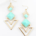 Trendy Jewellery Pink Blue Acrylic Triangle Geometric Earrings Wholesale Price