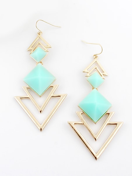 Trendy Jewellery Pink Blue Acrylic Triangle Geometric Earrings Wholesale Price