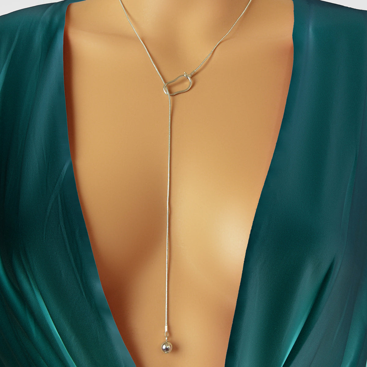 Gold Colour Geometric Y shape Pendant Necklace Women Party Minimalist Jewellery-5