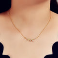 Shining Jewellery Rhinestone Decor Gold Silver Chain Leaf Charm Pendant Necklace