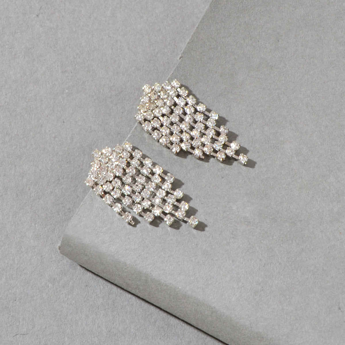 Sparkly Full Rhinestone Chandelier Tassel Linear Drop Earrings Bridal Jewellery-0