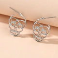 Silver Hollow out Halloween Skull Statement Stud Earrings Women Punk Jewellery