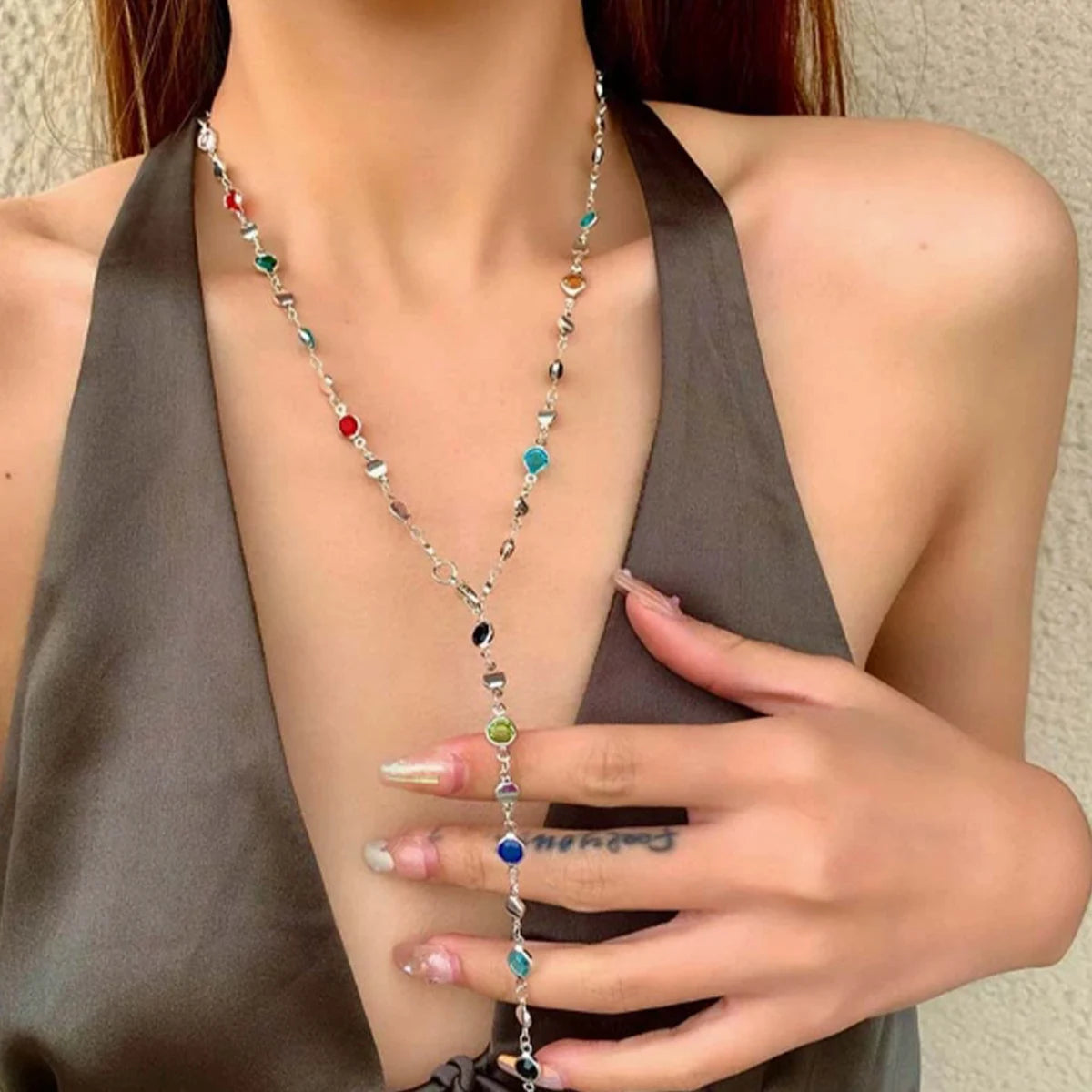 1PC Women's Fashion Trendy Geometric Necklace Jewelry Suitable for Date, Party, Festival Gifts-L71