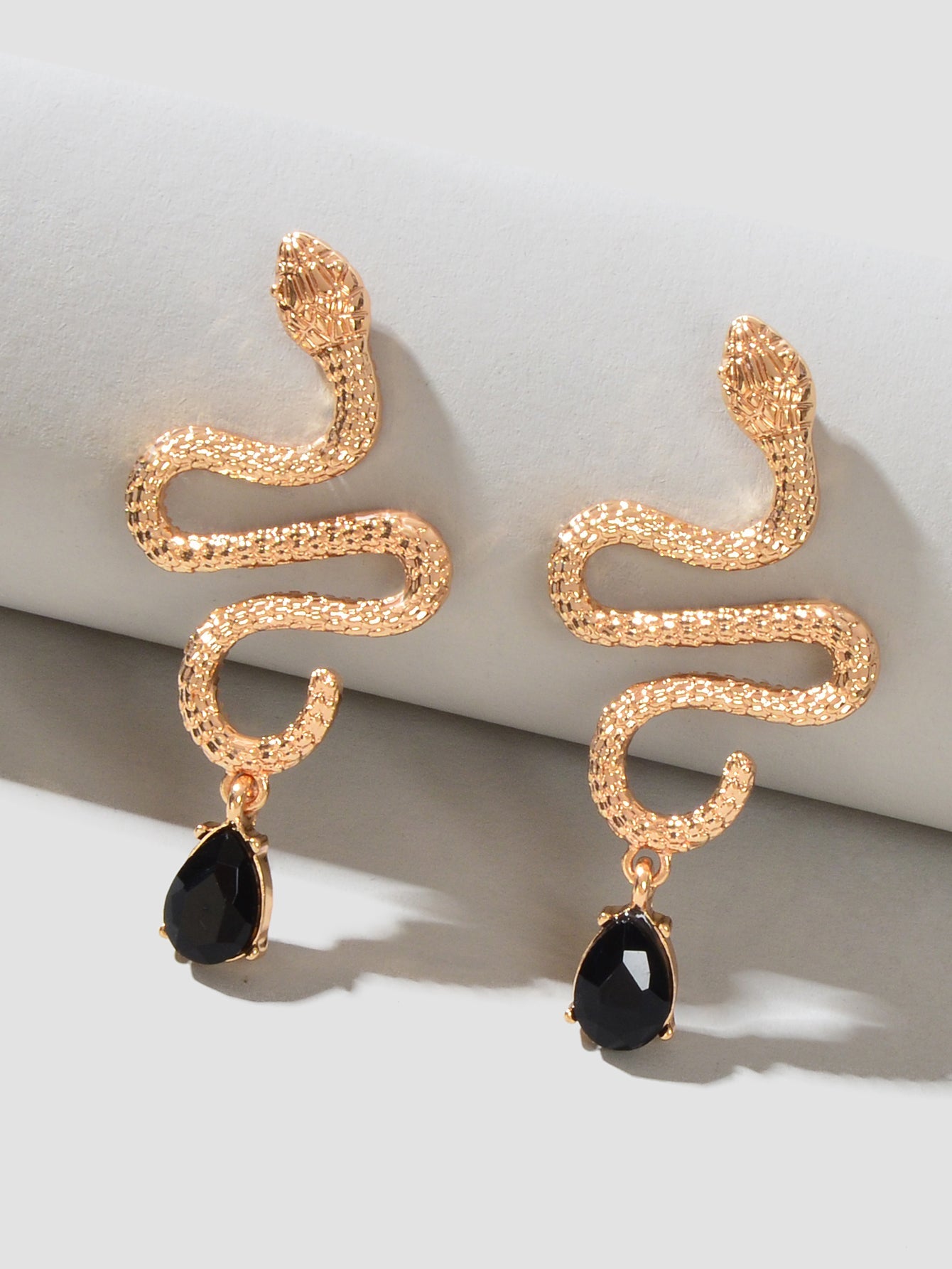 Snake Drop Earrings Dangle Big Green Rhinestone Emerald Charm Stud Punk Jewelry