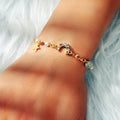 Luxurious Jewellery Party Wear Gold Chain Rhinestone Star Moon Charm Bracelet