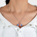 Birthday Gifts Silver Chain Red Blue Rhinestone Bee Pendant Necklace Jewellery