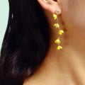 Exquisite Pearl Yellow Flower Dangle Pendant Earrings for Women Trendy Jewellery