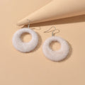Unique Designer White Circle Big Chunky Dangle Earrings for Women Party Holiday