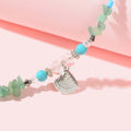 Handmade Green Stone Shell Anklet 1pc Barefoot Sandals Ankle Foot Beach Jewelry