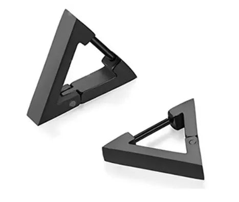 1 Pairs Punk Triangle Earrings - Unisex, Hypoallergenic Stainless Steel for Modern Style & Durability