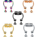 2Pcs or 5Pcs Magnet Nose Ring Stainless Steel Horseshoe Ring Nose Clip Non-pierced Nose Hoop Magnetic Nose Nail piercing nariz