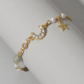 Luxurious Jewellery Party Wear Gold Chain Rhinestone Star Moon Charm Bracelet