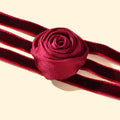 Retro Evening Party Accessories Adjustable Winered Velvet Rose Choker Necklace
