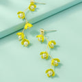 Exquisite Pearl Yellow Flower Dangle Pendant Earrings for Women Trendy Jewellery