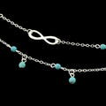 1 pc Double layer Chain Turquoise Infinity Anklet Barefoot Foot Beach Jewellery