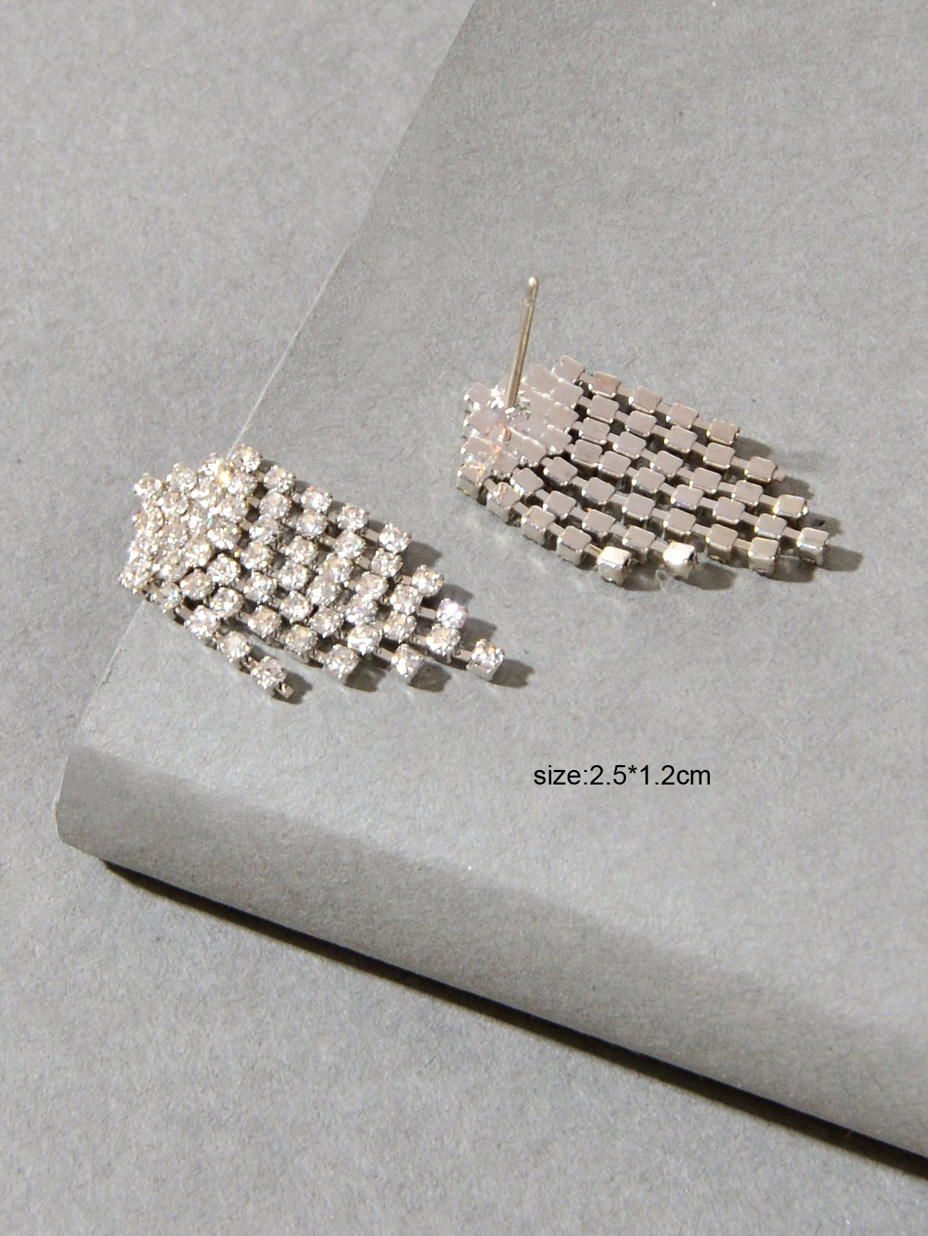 Sparkly Full Rhinestone Chandelier Tassel Linear Drop Earrings Bridal Jewellery-2