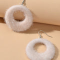 Unique Designer White Circle Big Chunky Dangle Earrings for Women Party Holiday