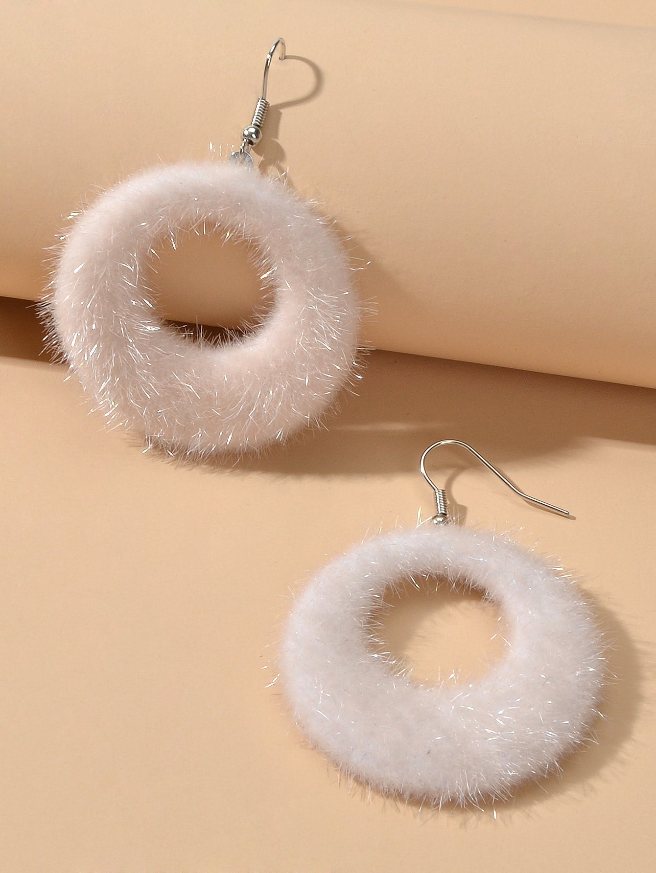 Unique Designer White Circle Big Chunky Dangle Earrings for Women Party Holiday