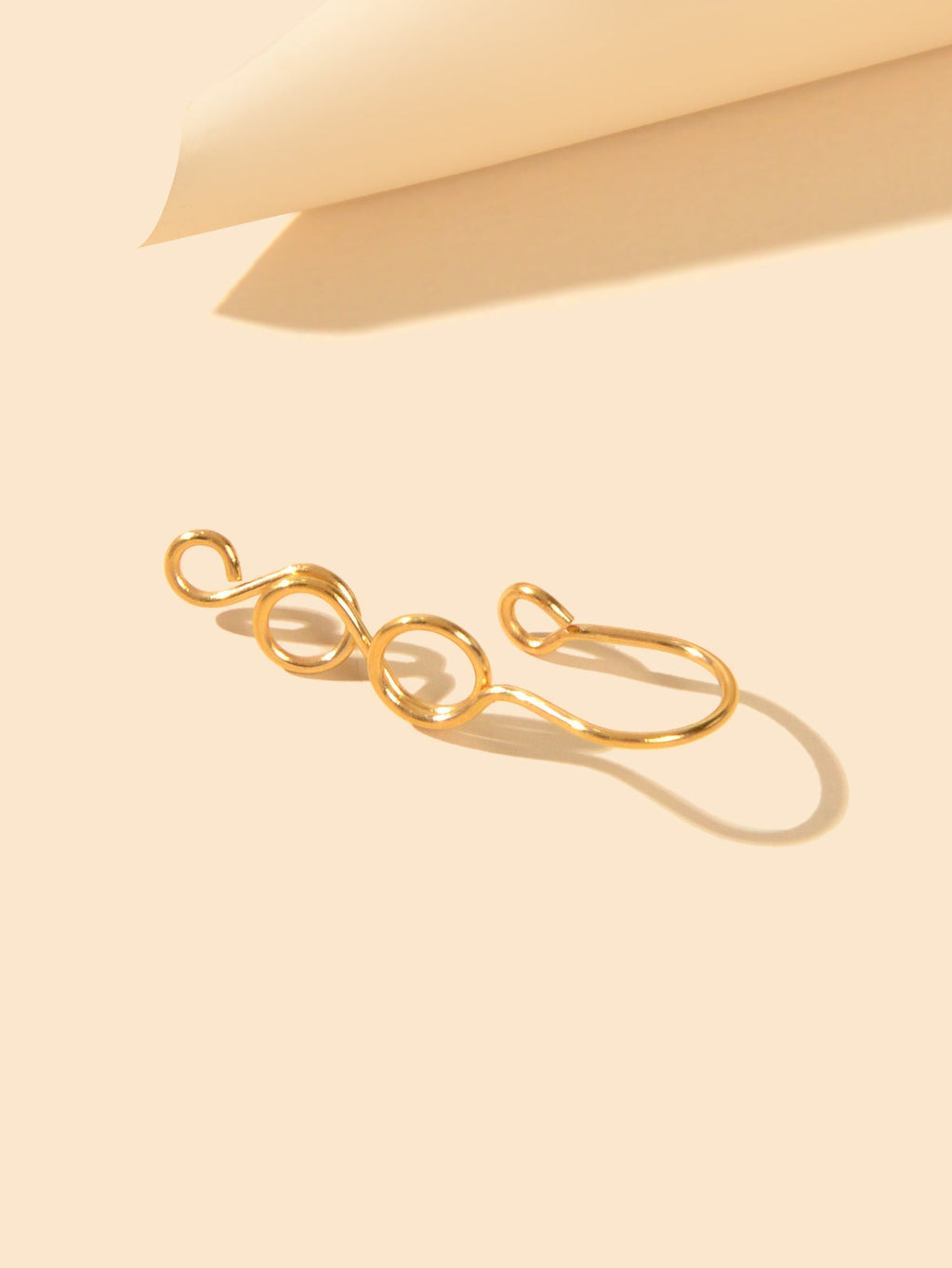 1 pc Faux Lip Ear Nose Gold Silver Twisted Non Piercing Clip On Nose Hoop Rings