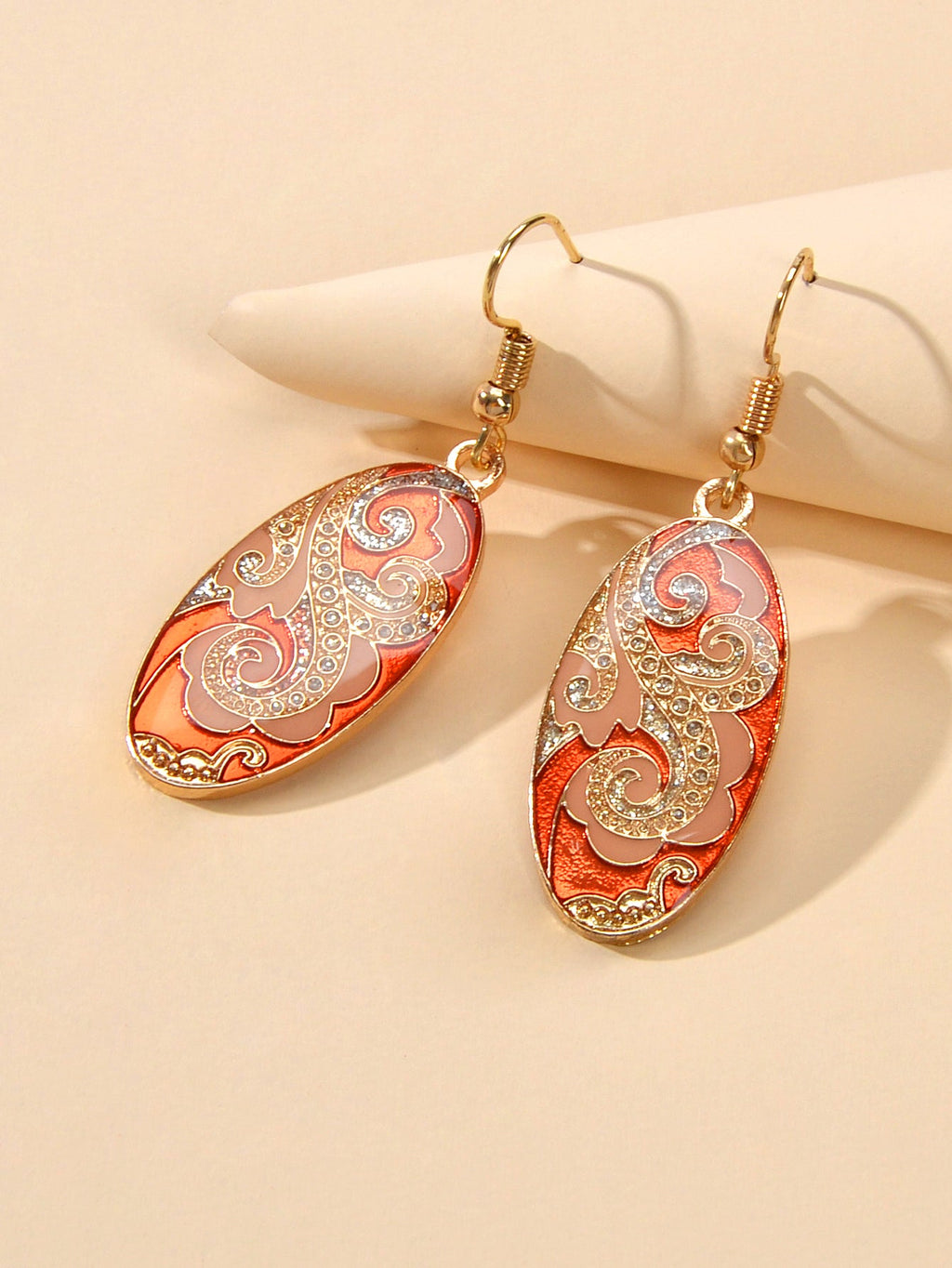 Traditional Indian Ethnic Jewellery Rhinestone Oval Dangle Bohemian Earrings