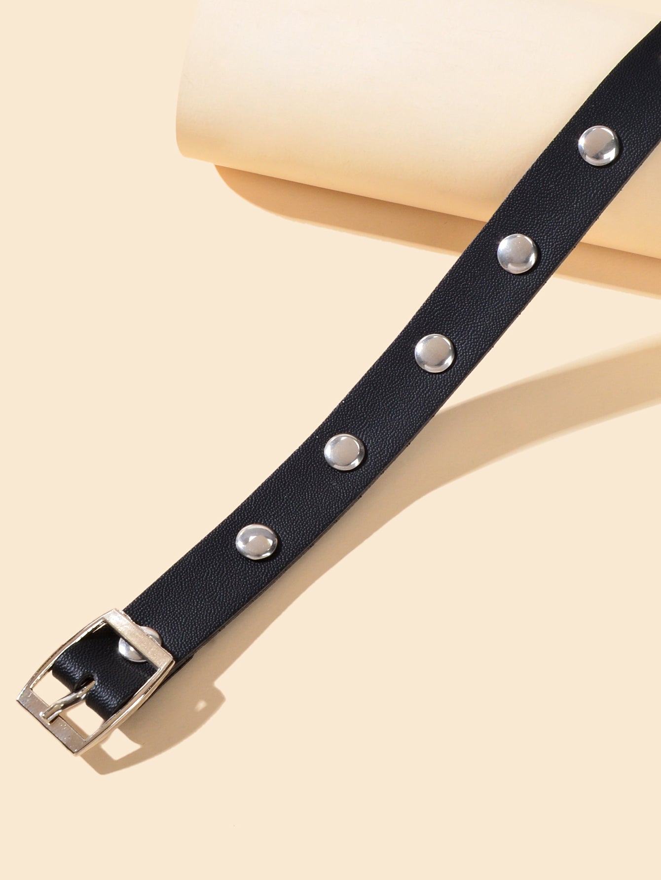 Hip Hop Style Belt Design Adjustable Leather Choker Punk Rock PU Gothic Necklace-2