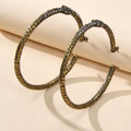 Punk Vintage Rhinestone Antique Gold Snake Big Hoop Earrings Hip Hop Jewellery