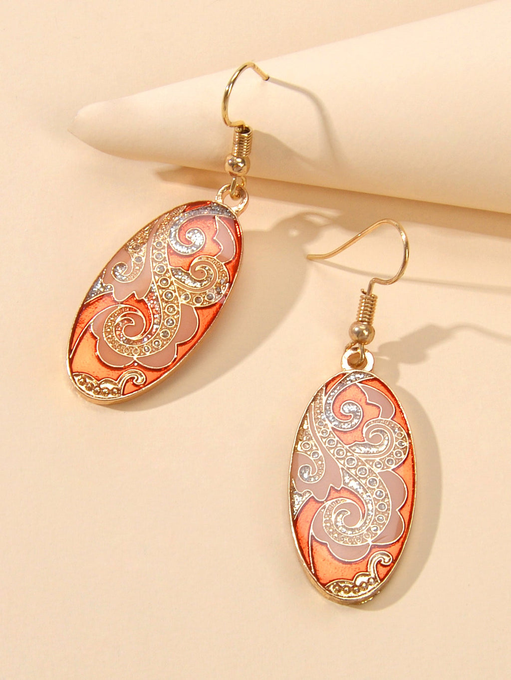 Traditional Indian Ethnic Jewellery Rhinestone Oval Dangle Bohemian Earrings