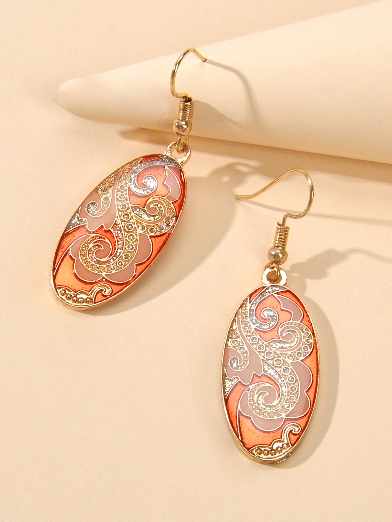 Traditional Indian Ethnic Jewellery Rhinestone Oval Dangle Bohemian Earrings