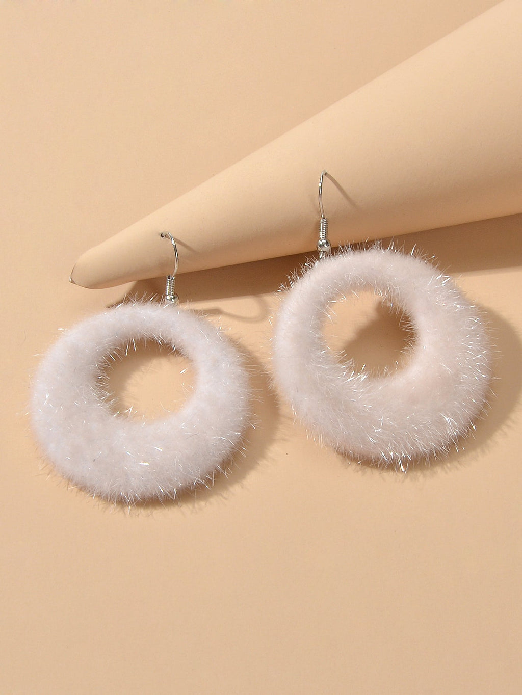 Unique Designer White Circle Big Chunky Dangle Earrings for Women Party Holiday