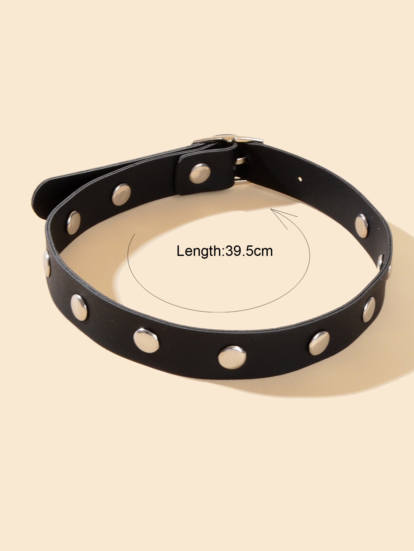 Hip Hop Style Belt Design Adjustable Leather Choker Punk Rock PU Gothic Necklace-3