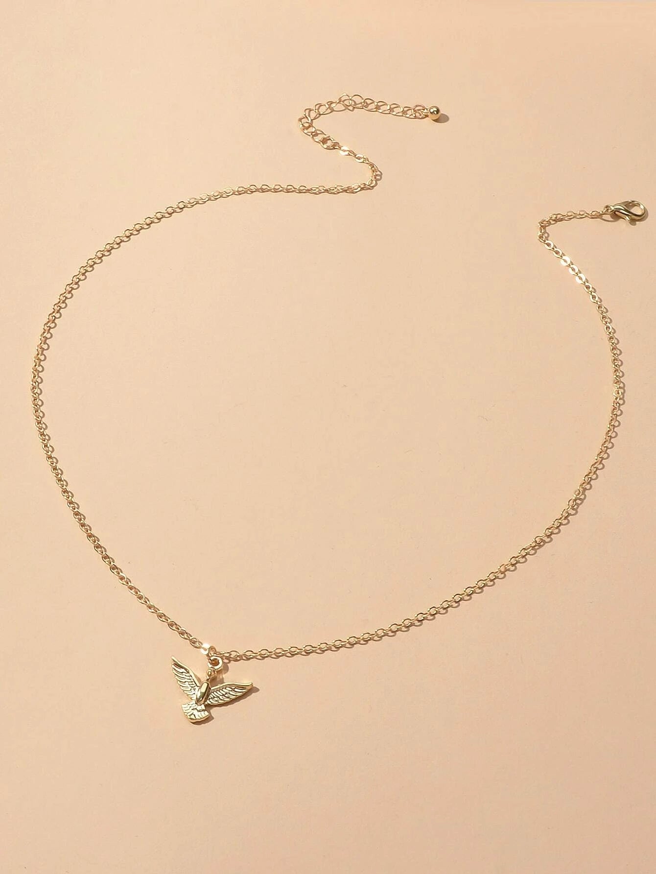 Fashion Accessories Minimalist Gold Chain Bird Pendant Necklace Women Jewellery-3