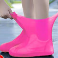 1 Pair Silicone WaterProof Shoe Covers Lip-resistant Rubber Rain Boot Rain Gear Overshoes Accessories for Outdoor Rainy Day