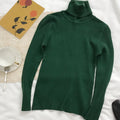 2025 Autumn Winter Thick Sweater Women Knitted Ribbed Pullover Sweater Long Sleeve Turtleneck Slim Jumper Soft Warm Pull Femme