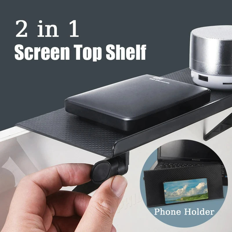 1pc hot selling computer and TV screen top storage rack wireless router, set-top box rack no hole storage home storage artifact