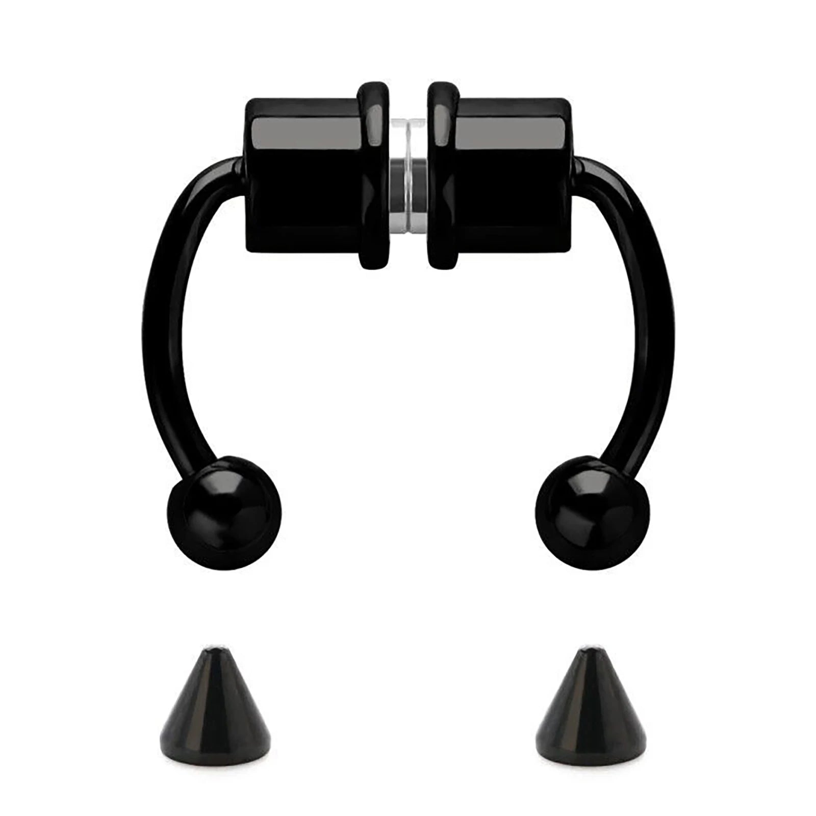 2Pcs or 5Pcs Magnet Nose Ring Stainless Steel Horseshoe Ring Nose Clip Non-pierced Nose Hoop Magnetic Nose Nail piercing nariz