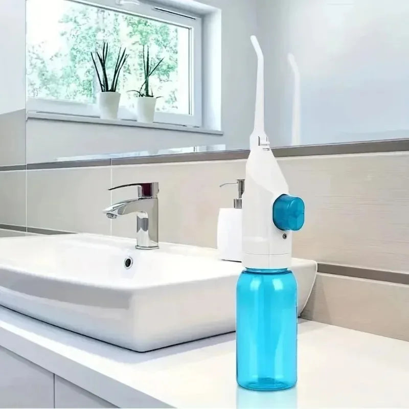 1PC Portable High-Pressure Oral Irrigator Manual Water Flosser Toothpick Style Deep Cleaning Gums & Teeth Care