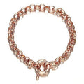 18ct Heavy Rose Gold Plated 6mm Belcher Chain Bracelet with Bolt Clasp - USA Made