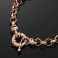 18ct Heavy Rose Gold Plated 6mm Belcher Chain Bracelet with Bolt Clasp - USA Made
