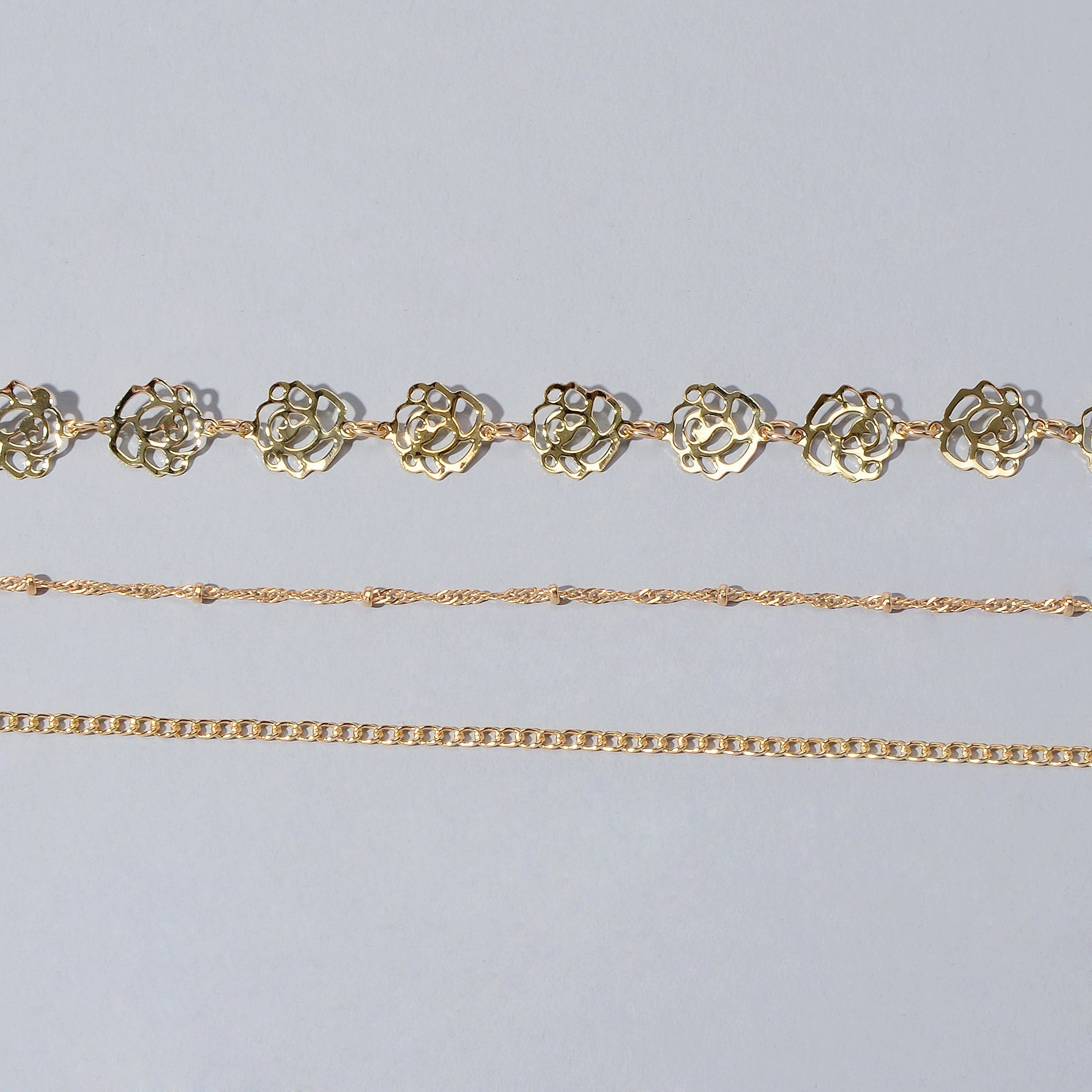 Multi-layer Gold Chain Flower Collar Necklace Ladies Fashion Party Accessories