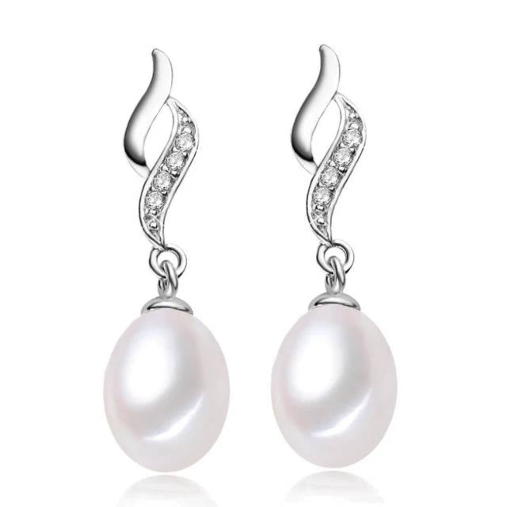 Eternal Drop Earrings Made With Genuine Freshwater Pearls-2