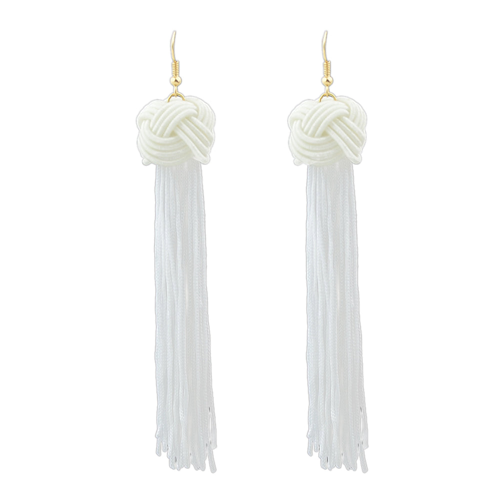Holiday Ethnic Traditional Jewellery Colorful Rope Long Tassel Bohemian Earrings
