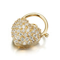 18ct Heavy Yellow Gold Plated Crystal Heart Locket - USA Made