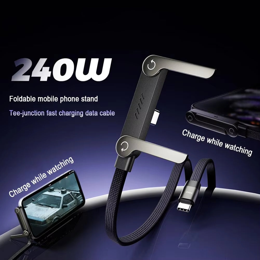 240W Fast Charging Foldable Phone Holder Data Cable