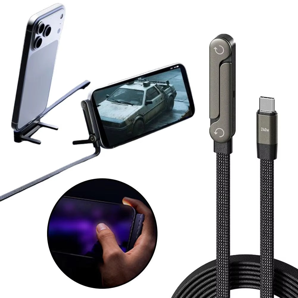 240W Fast Charging Foldable Phone Holder Data Cable
